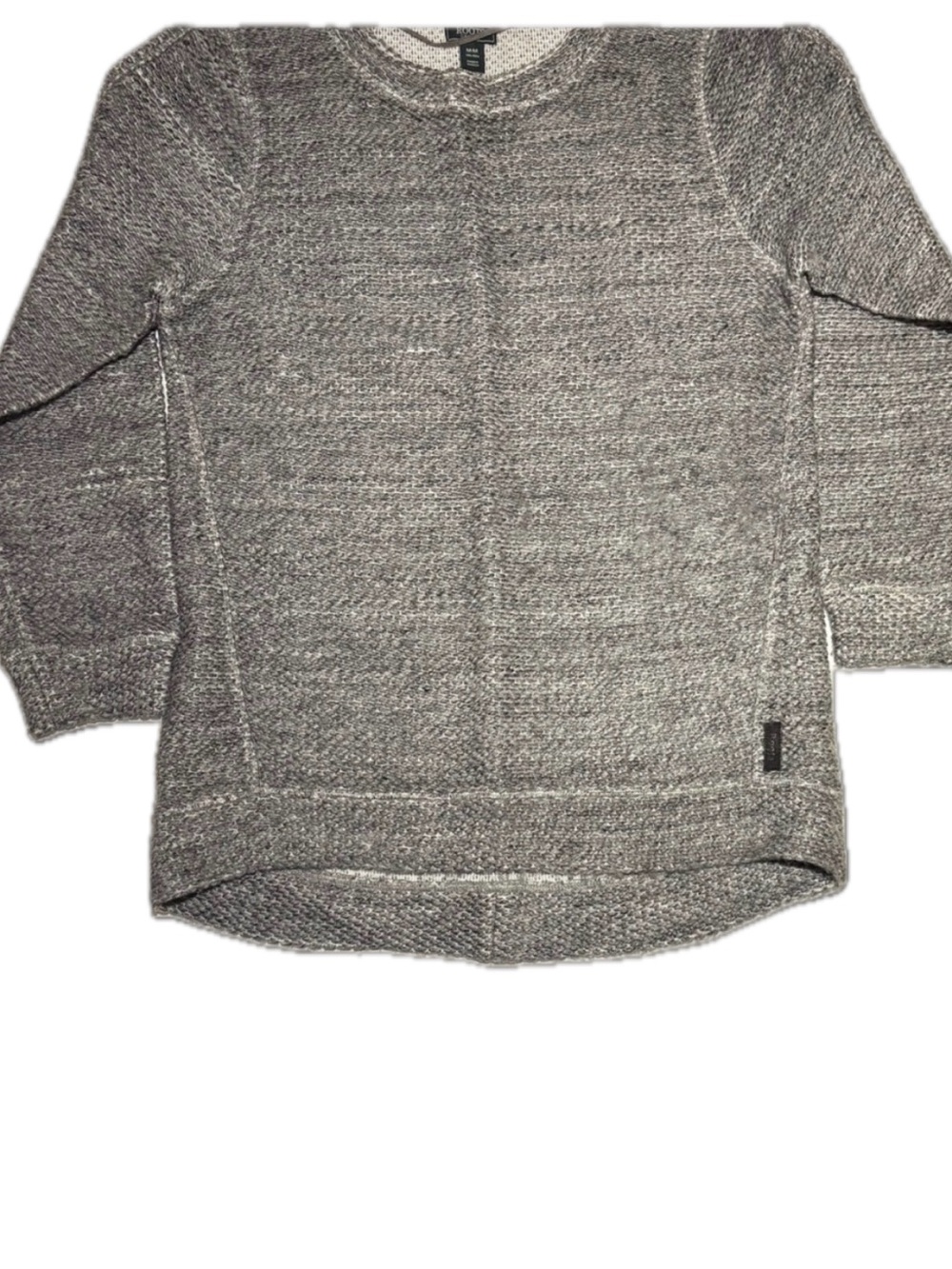 Roots Heathered Grey Knit Crew Neck Sweater Size M